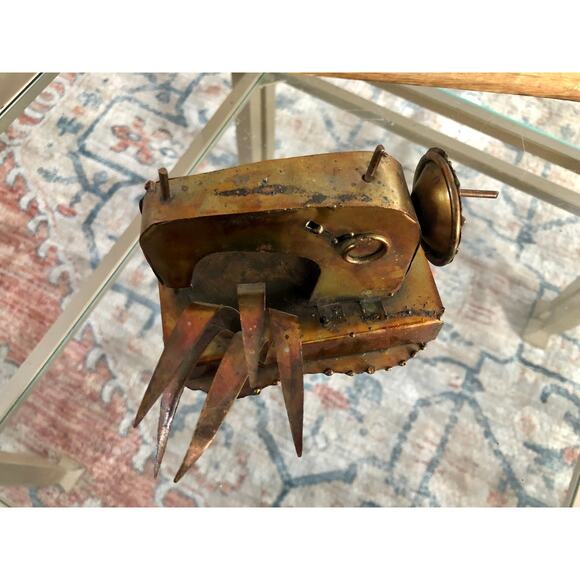 Vintage Steam Punk Art, Copper/Tin Sewing Machine - Picture 3 of 10